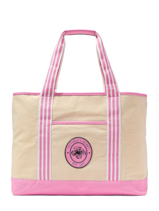 Victoria's Secret Handbags - New for summer 2026: Victoria's Secret Pink and Cream Canvas Tote
